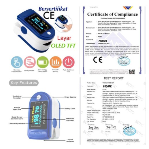 Fingertip Pulse Oxymeter Fingertip Oximeter SpO2 LCD Full Colour LK88