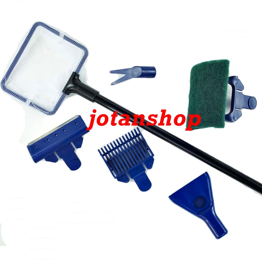 AQUA TOOLS 5 in 1 tongkat pembersih kaca aquarium algae scraper scratcher 5in1 aquatools