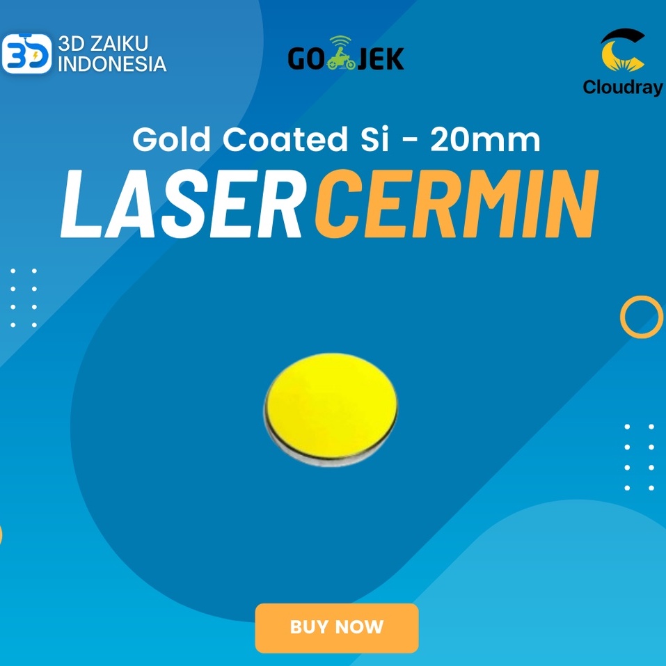 Original CloudRay CO2 Laser Cermin Gold Coated Si Mirror 20 25 30 mm