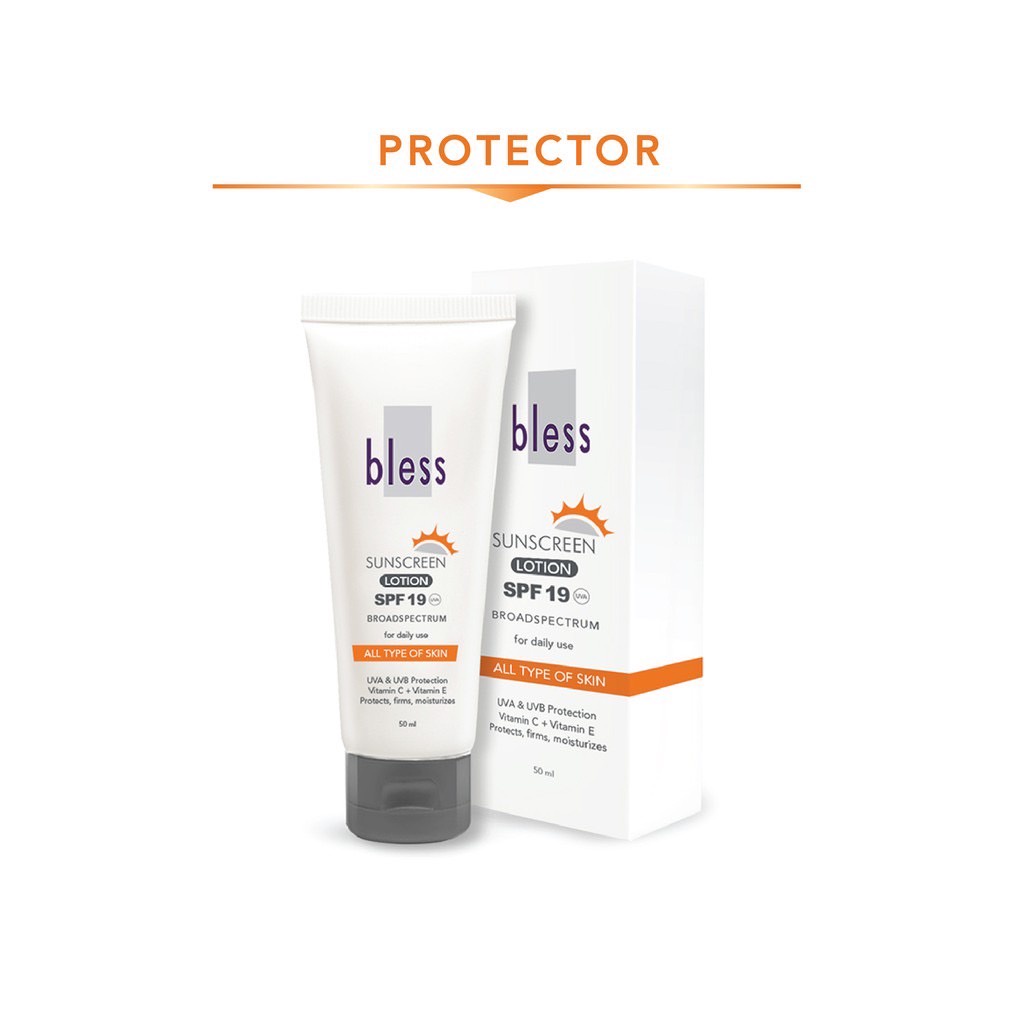 Bless Sunscreen Lotion SPF19 50 ml | Tabir Surya - Kulit Normal &amp; Berminyak