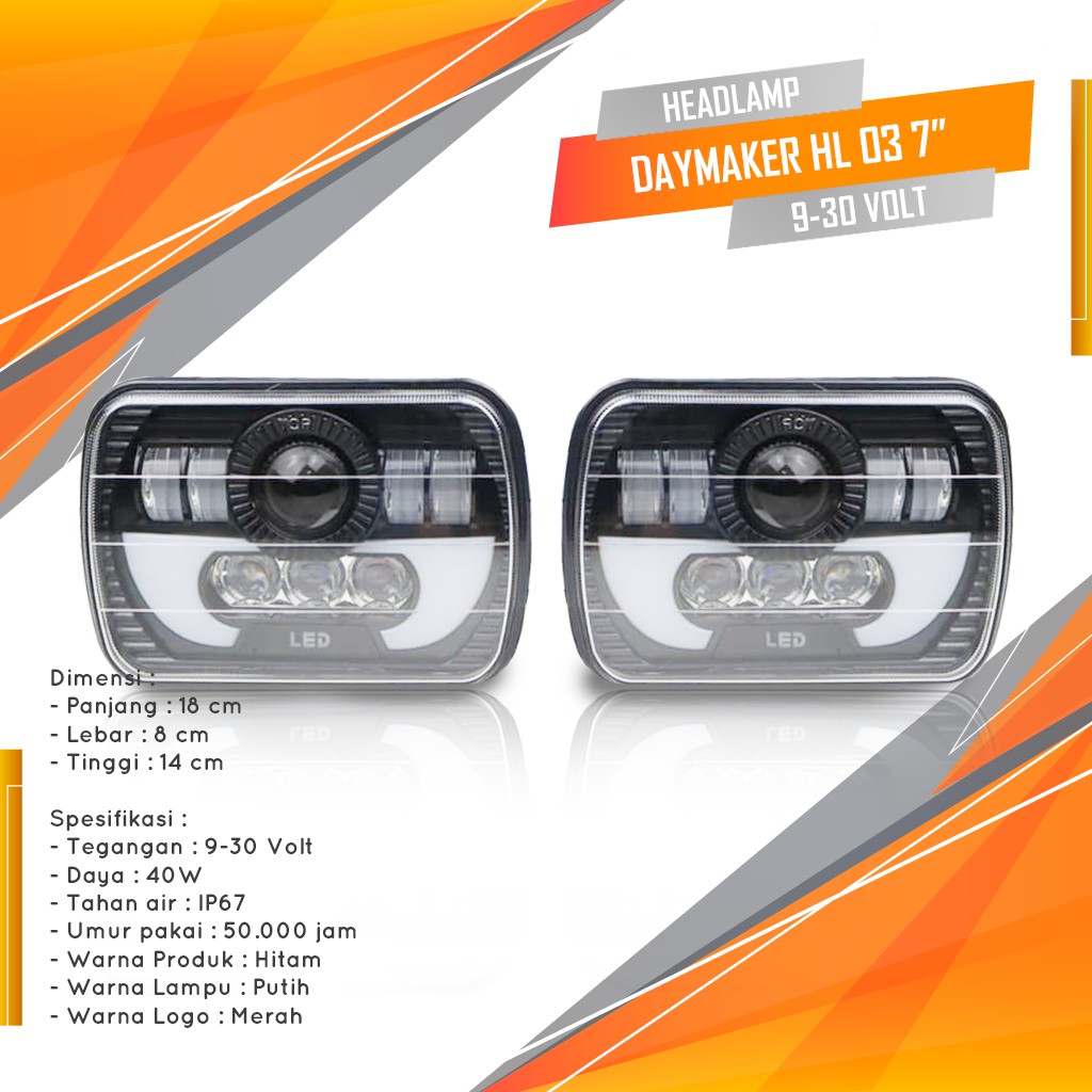 Lampu Headlamp Daymaker 7 Inch 9-30V 40W