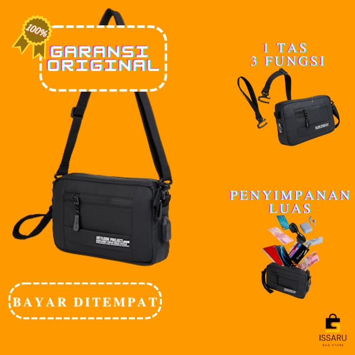 Tas Selempang Slingbag Clutch Cluth Tangan Handbag Waistbag Sling Waist Pouch Bag Pria Cowok Laki LE