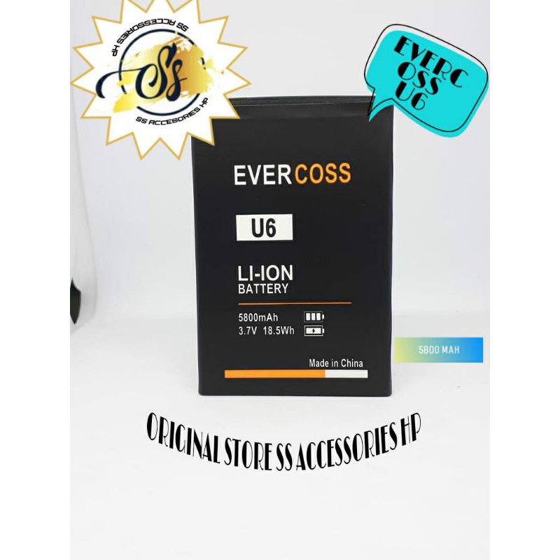 BATRE BATERAI ORIGINAL EVERCOSS U6