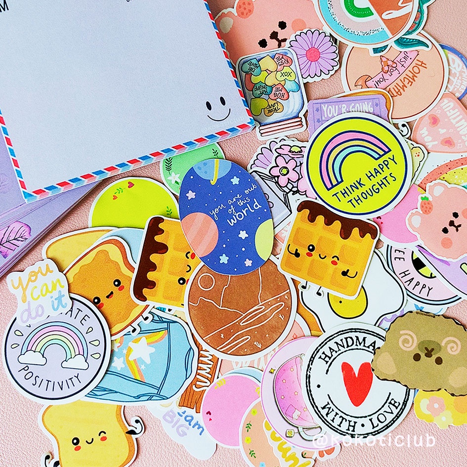 

Thp II - 30pcs RANDOM Stickers Diecut Waterproof untuk Dekorasi/Jurnal/Diary/Scrapbook