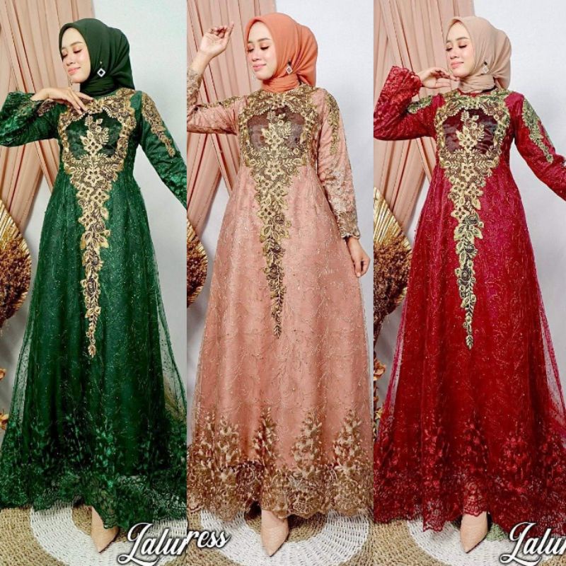 LALUNA DRESS part 6 BAHAN TILLE by pelangi jaya original