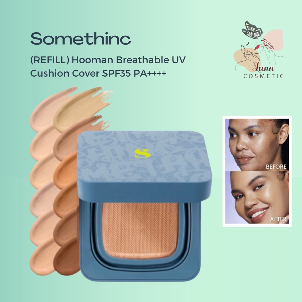 SOMETHINC HOOMAN Breathable UV Cushion Cover SPF 35 PA++++ - Cushion Matte Finish Tidak Menyumbat Pori-Pori