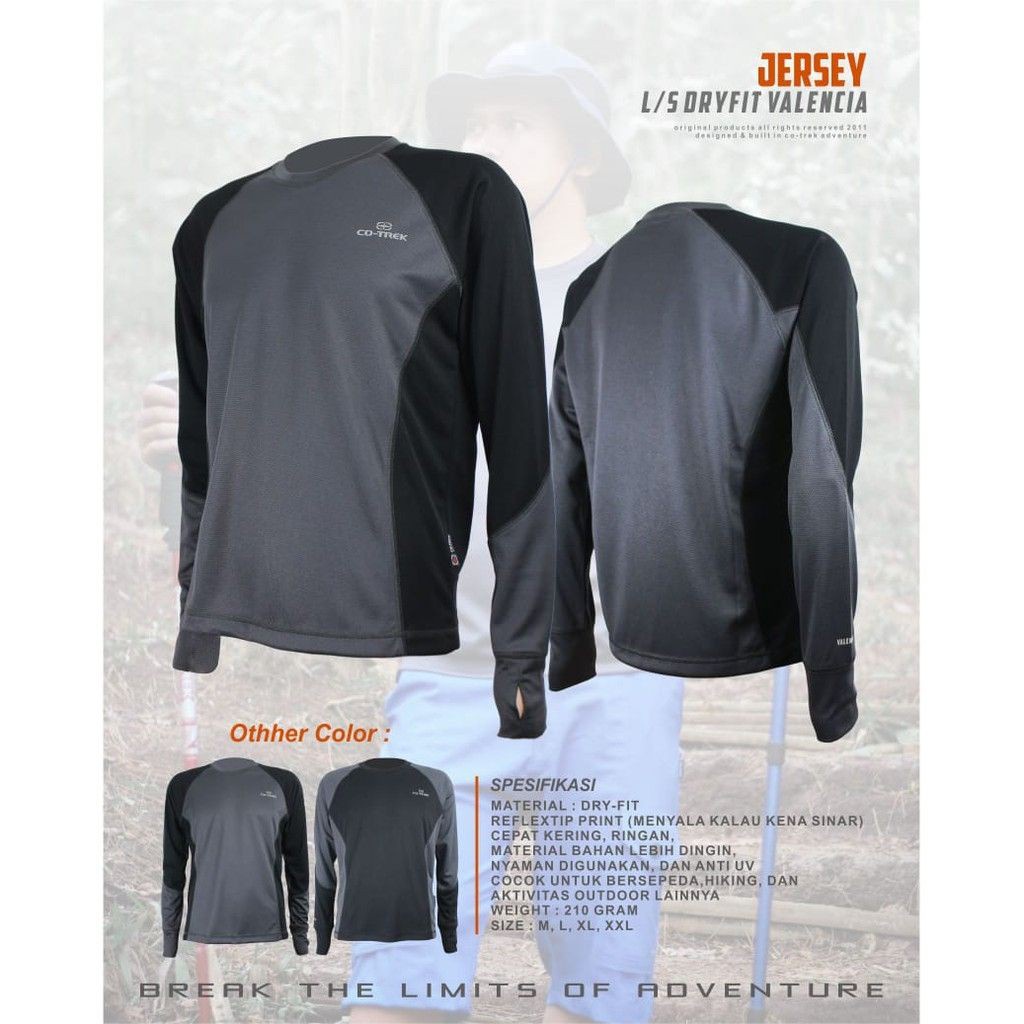 Kaos Dryfit Quickdry Baselayer Outdoor Co-trek L/S Valencia