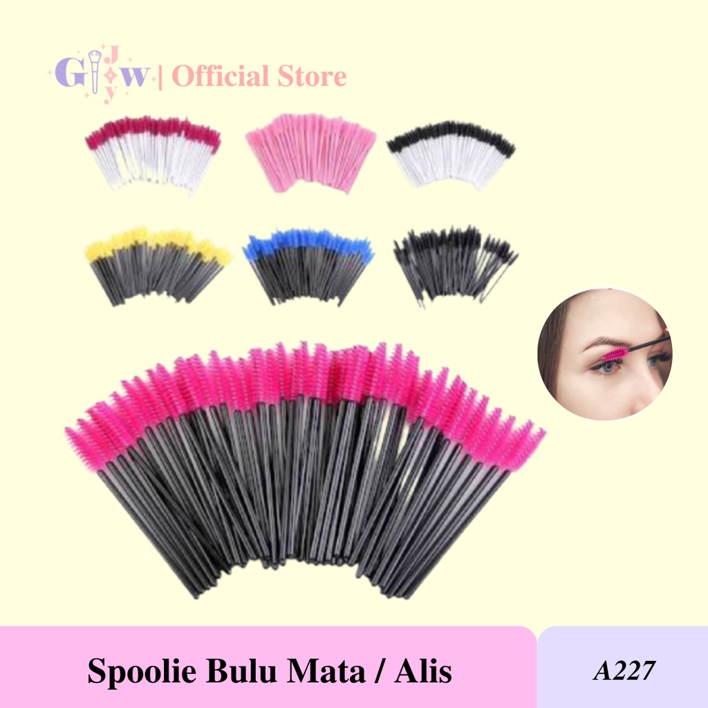 A227 SPOOLIE ALIS BULU MATA sisir kuas maskara eyelash lash eye brow extention make up penjepitaksesoris alat kecantikan mua murah termurah brush sponge applicator aplikator spuli warna warni