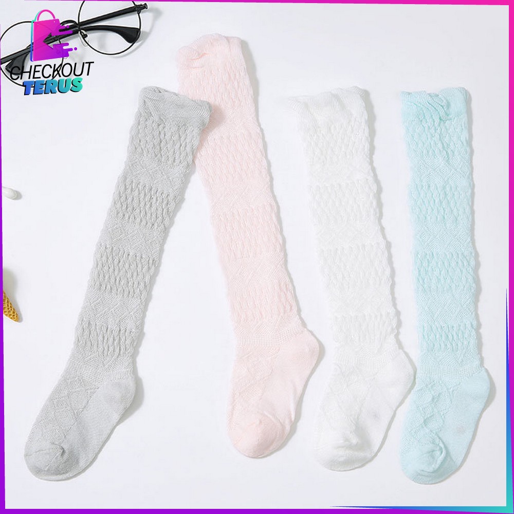 CT P211 Kaus Kaki Panjang Anak Model Jaring Bayi Korea Lucu Kaos Kaki Panjang Anti Nyamuk Polos Kaos Kaki Anak