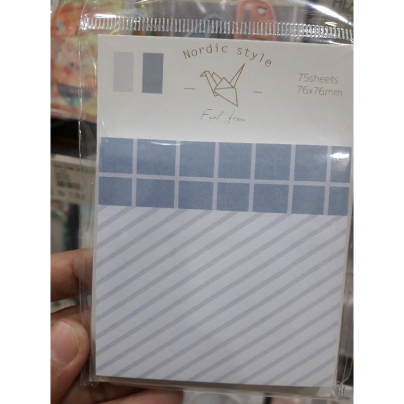 

post it motif garis miring biru - tempelan catatan
