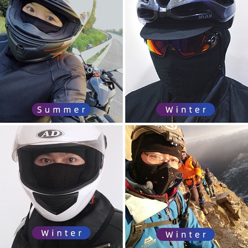 [BISA COD] Masker Buff Ninja Full Face Balaclava Spandex Hitam Polos Motor Helm