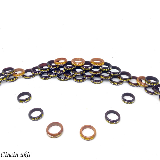 Cincin kokka ukir nama warna hitam-7