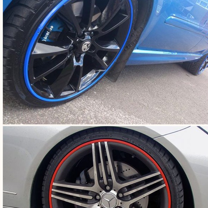 8 Meter Biru Blue Lis Warna Pelindung Velg Mobil Wheel Protector Karet