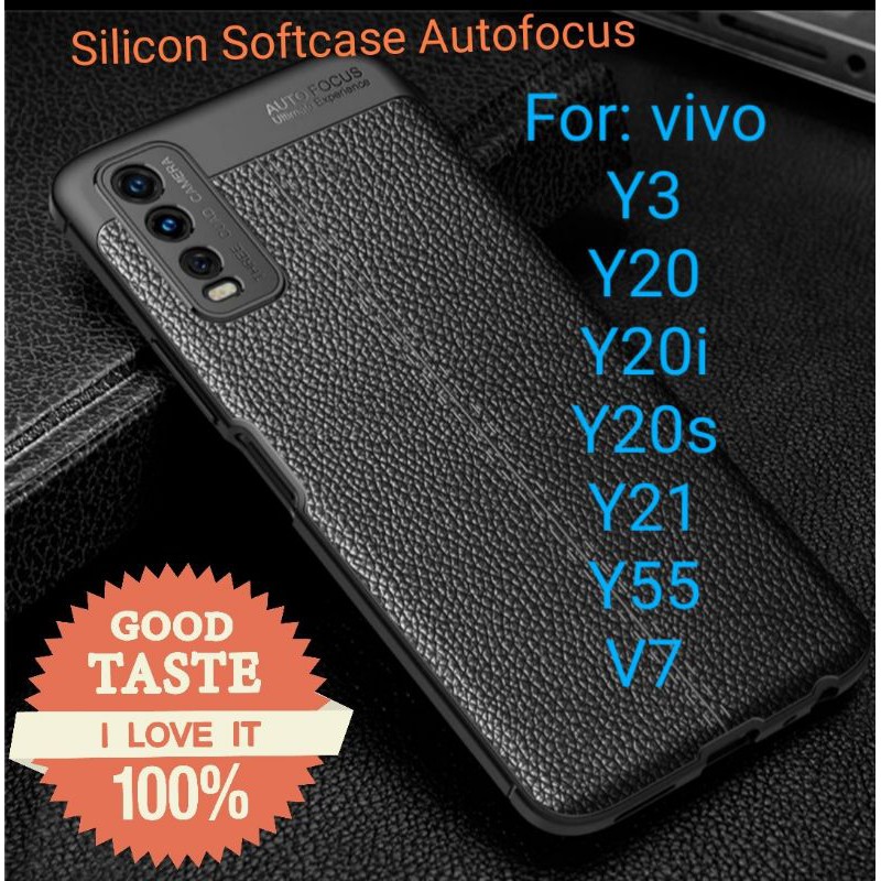 vivo y3 y20 Y20i Y20s y21 y55 v7 Silicon Autofocus Leather Softcase Casing Cover Kulit jeruk