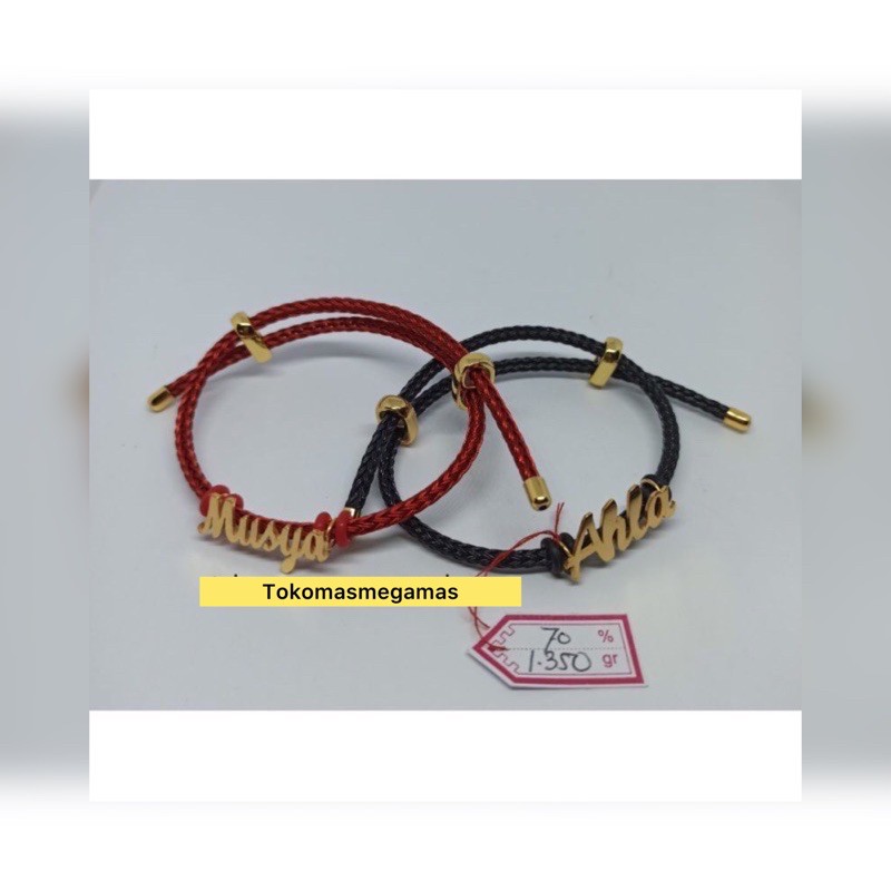 Terima pesanan nama emas asli kadar 700/750/900/999%