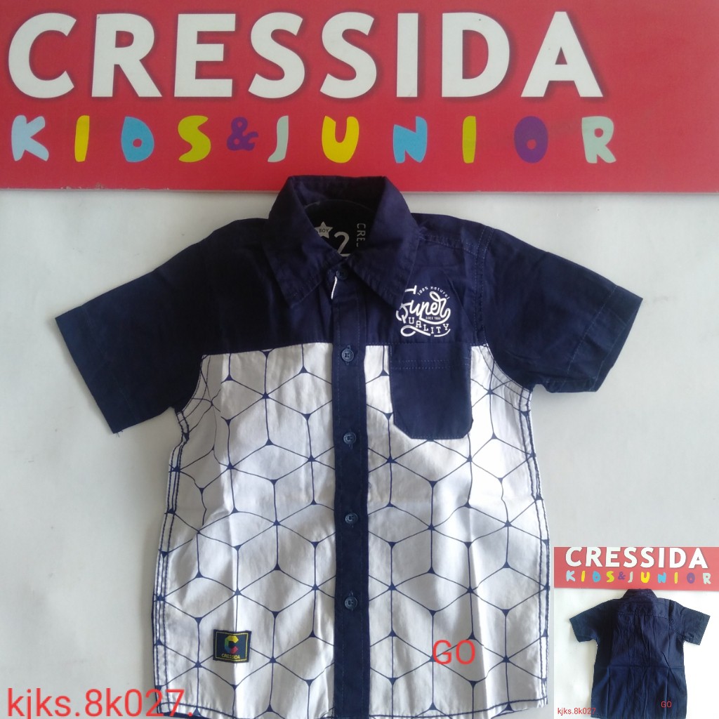 gos CRESSIDA KEMEJA KIDS Pakaian Baju Atasan Hem Anak Cowok Lengan Pendek Casual