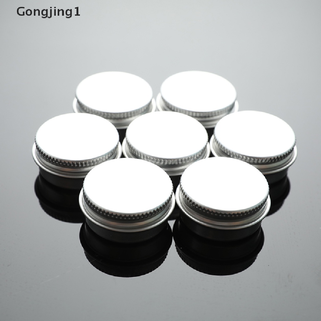 Gongjing1 10pcs / Set Kontainer / Botol Aluminum Ukuran 10ML Untuk Cream / Lip Balm / Lilin / Kosmetik