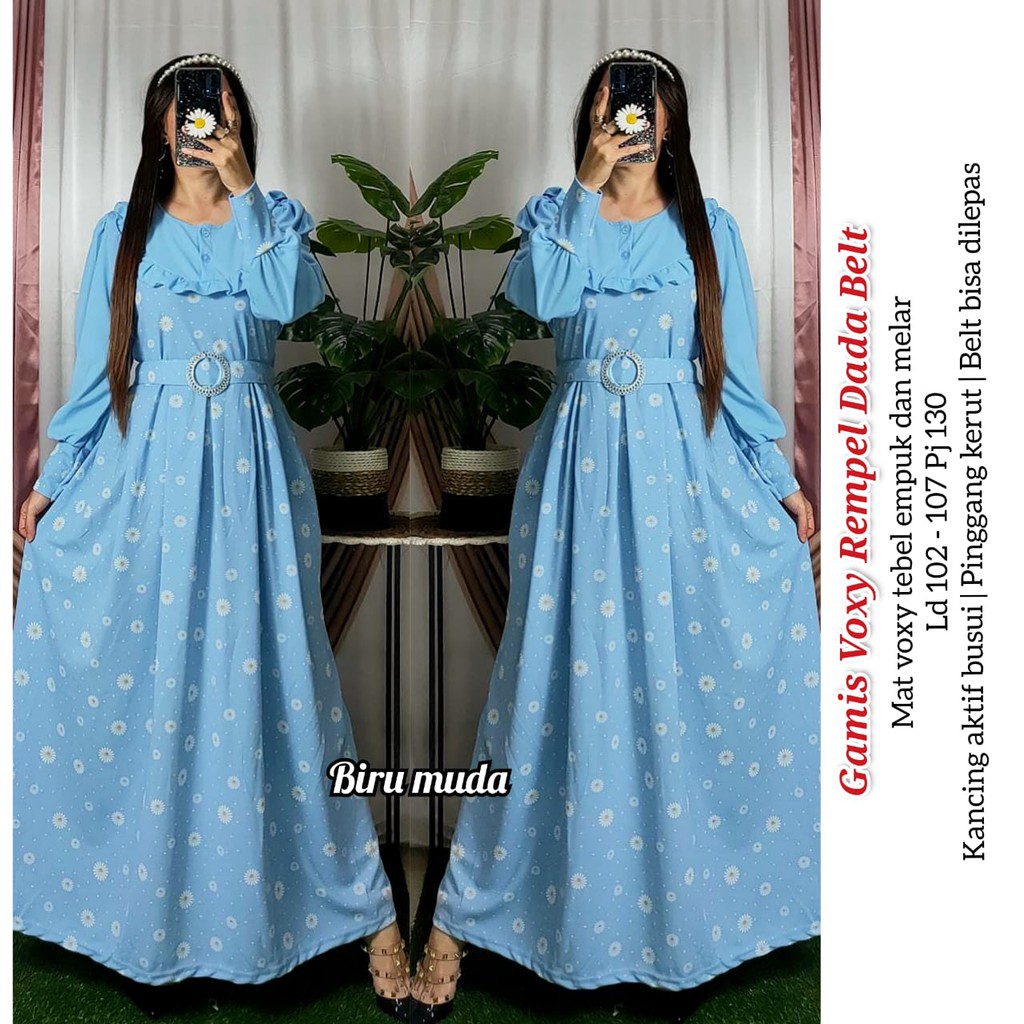 GAMIS VOXY WANITA / LONG DRESS REMPEL / BELT BUSUI KEKINIAN | MODIS JAYA