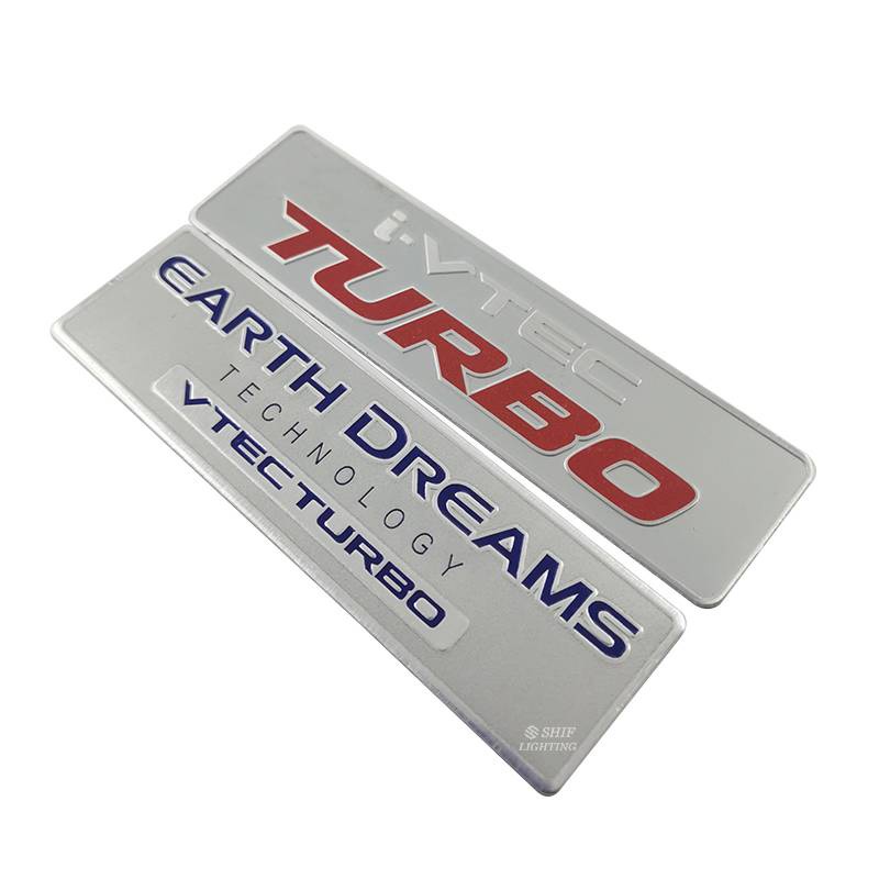 1 X Aluminum IVTEC VTEC TURBO EARTH DREAMS Logo Car Auto Rear Decorative Emblem Sticker Decal Badge for HONDA