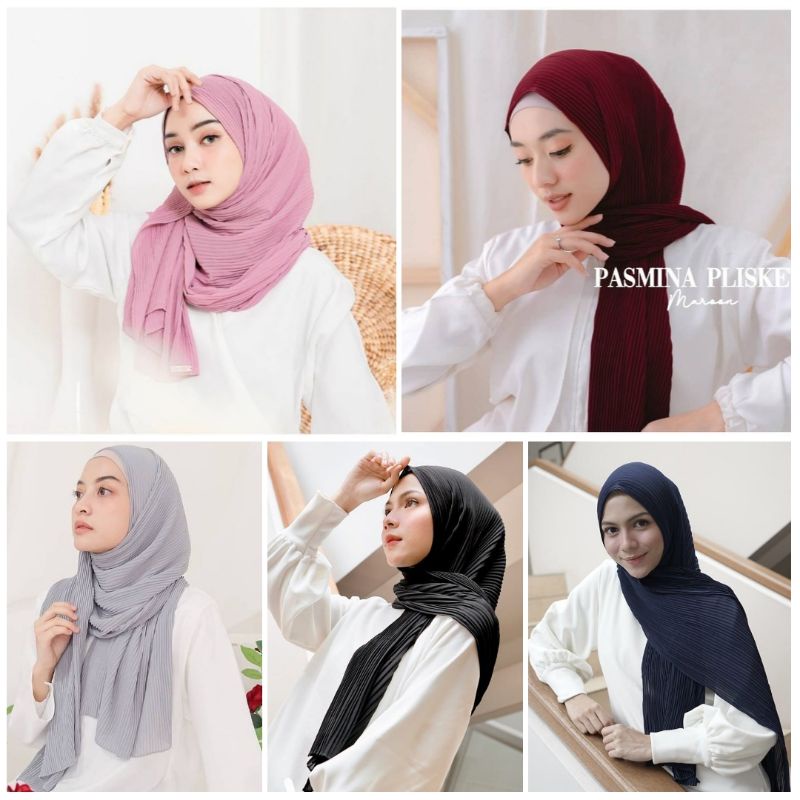 PASMINA PLISKET PREMIUM /PLISKET/PLISKET PASMINA /KERUDUNG PLASMINA/PASMINA FULL PLISKET