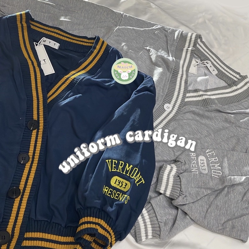 [ready stock] uniform vermont cardigan | students academia oversized outer luaran knitted rajut gaya korea