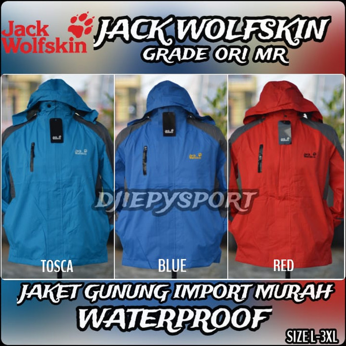 OBRAL JAKET GUNUNG JACK WOLFSKIN MURAH - Biru, L
