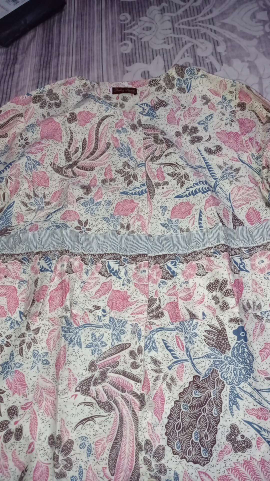 Audry Batik - Gendis Blouse Batik Wanita Cantik Katun Murah Kantor Kerja Elegan Krem Coklat Kuning