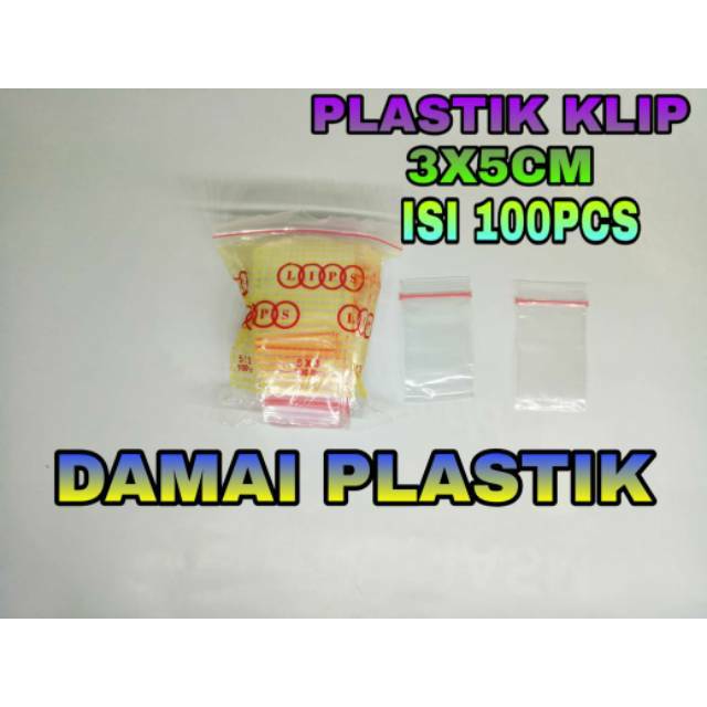 Plastik KANTONG Klip Ziplcok bag Clip  3x5 cm Sealer PE Bening 3 X 5 CM Bungkus Obat Cabe Sambal