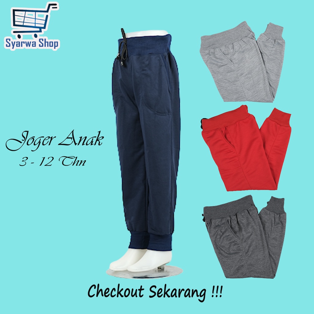 Celana Joger Anak Laki Laki 3 12 Tahun Sd Smp Tanggung Training Jogger Olahraga Panjang Cowok Cewek 