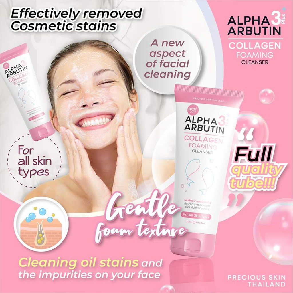 Alpha Arbutin Collagen Foaming Cleanser Sabun Cuci Muka Pembersih Wajah Original BPOM Karmila-283