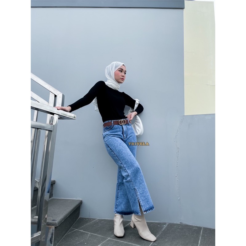 Kulot Jeans Eonni Snow Blue highwaist