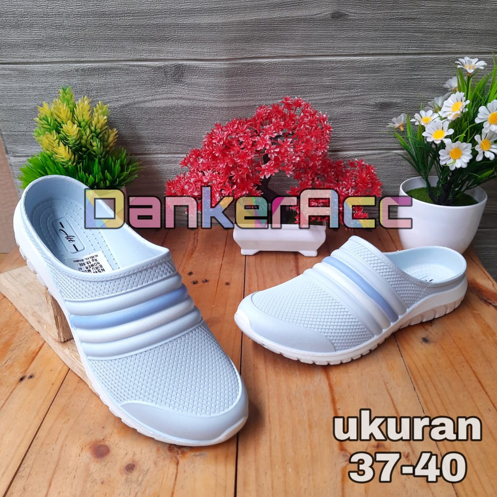 Sandal Slop Att Nswl 491 Ukuran 37-40 Sandal Selop Wanita Sepatu Santai Empuk Nyaman-Biru Muda