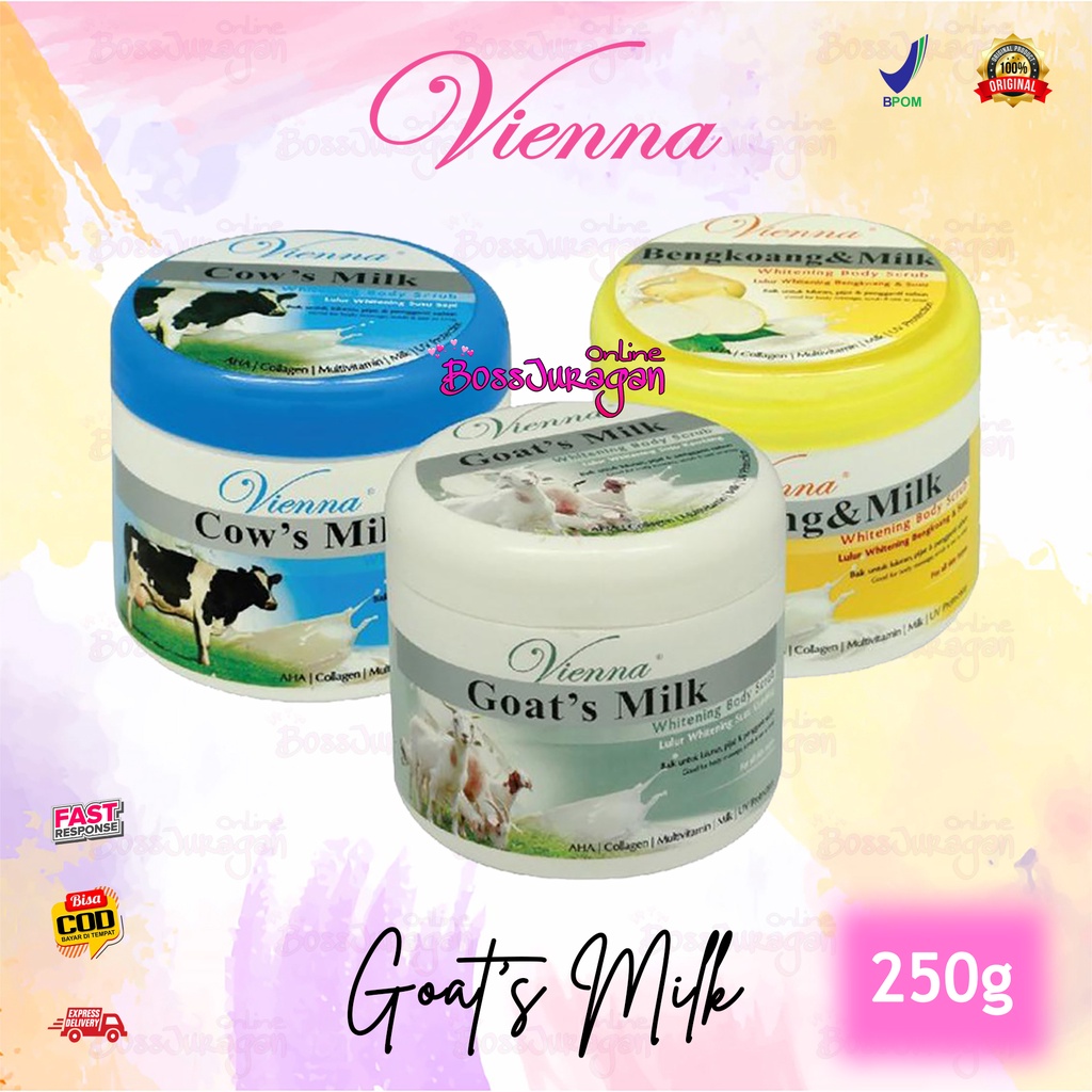 (BOSS) (250gr) Vienna Brightening Body Scrub 250gr Original / Lulur Badan