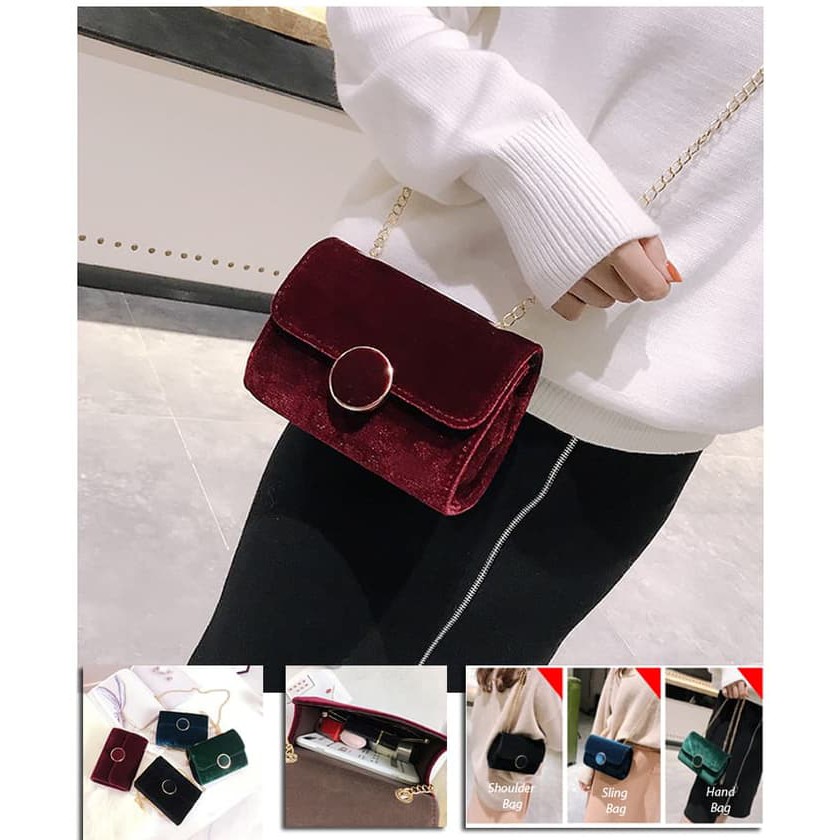 [Tas Reya Ring O Import Maroon FS] Tas Wanita PU Premium Maroon