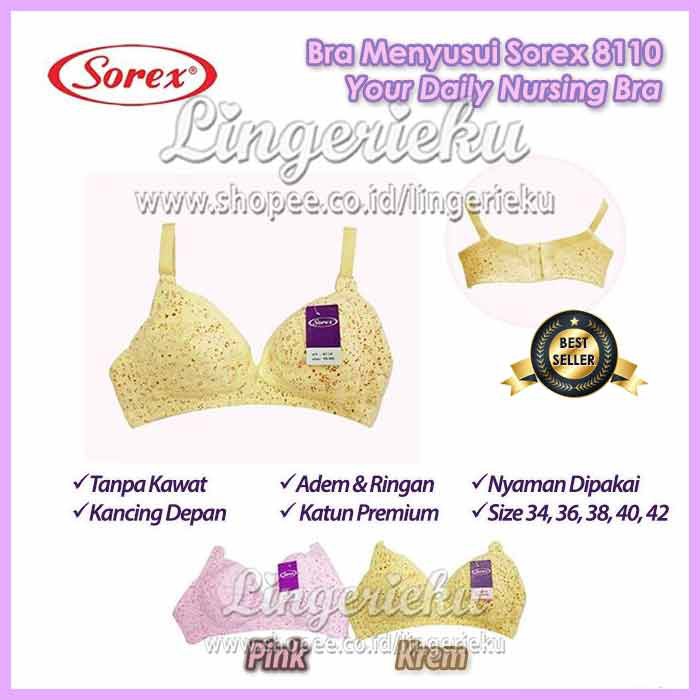 Sorex 8110 BH Bra Ibu Menyusui Bayi Nursing Tanpa Kawat Kait 3 Motif Bunga