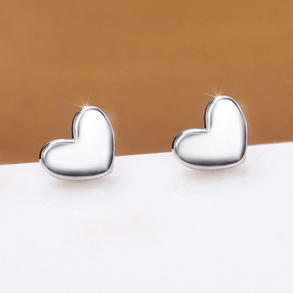 Hu Hu Hu Hu Hu Alat Bantu Pasang Kacamata♡ 1 Pasang Anting Stud Bentuk Hati Permukaan Halus Glossy Untuk Hadiah Perhiasan