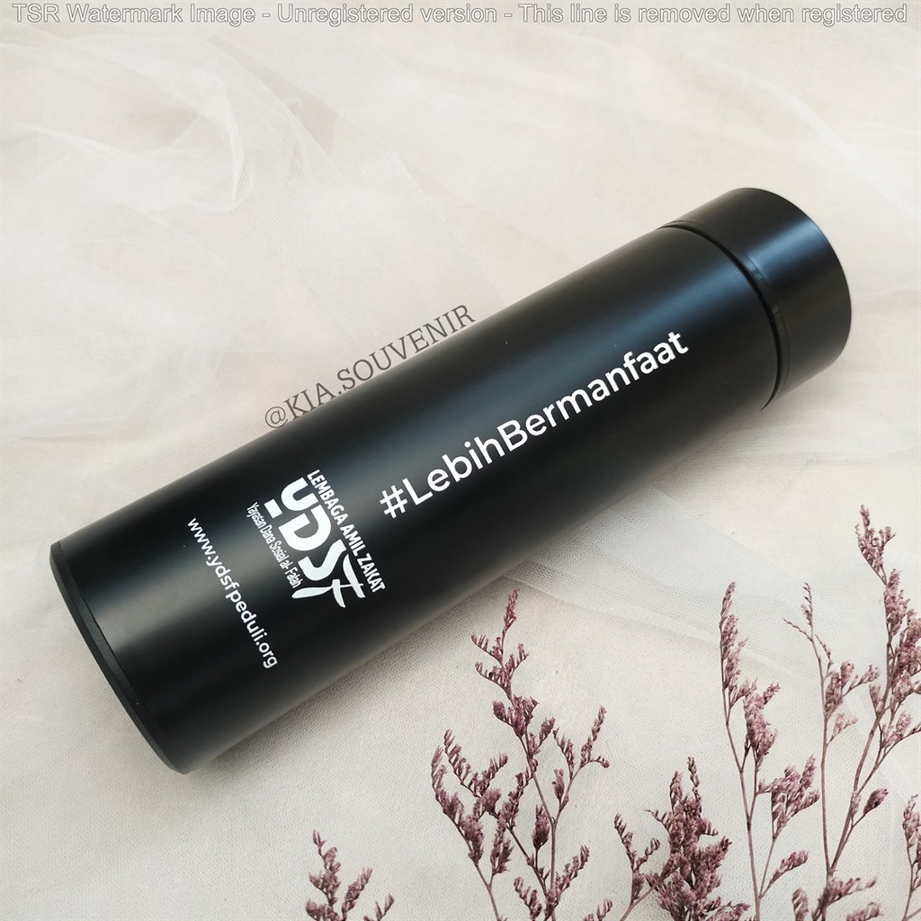 Termos Sensor Suhu LED Sablon - Smart LED Tumbler Custom - Botol Air Minum 500ml - Souvenir Promosi 