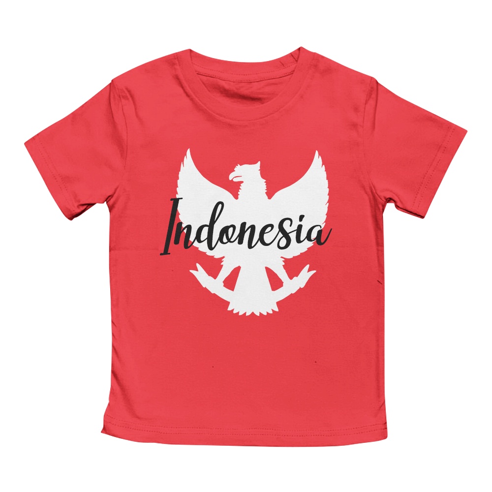 Kaos Agustusan Anak Laki-laki dan Perempuan Unisex 1-14 tahun Motif Garuda Indonesia