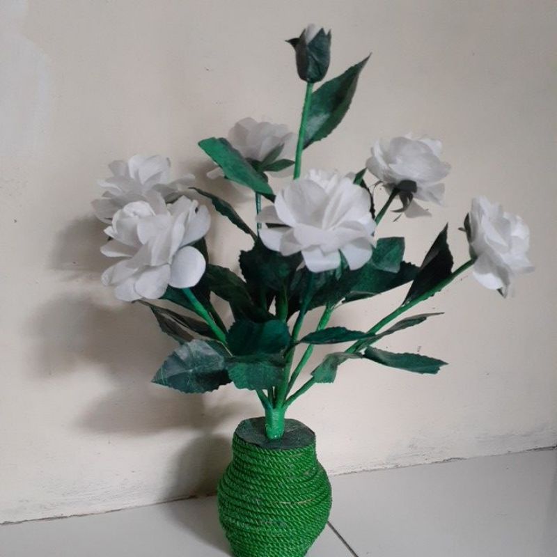 Bunga_Mawar_Putih_bunga_plastik_kerajinan_Tangan