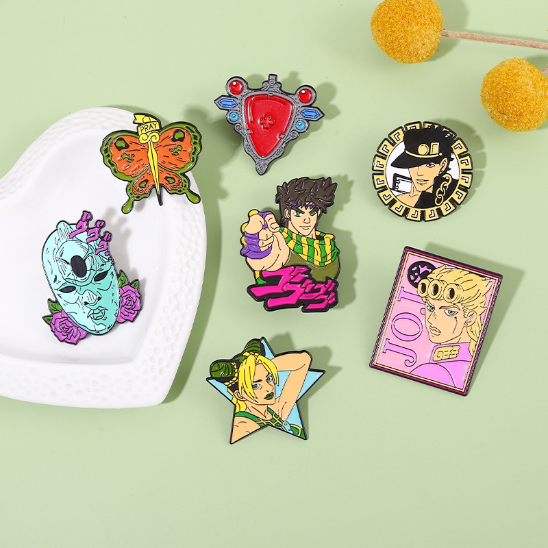 Bros Pin Desain Anime Jepang JoJos Bizarre Adventure Untuk Aksesoris Pakaian