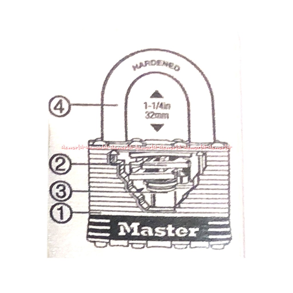 Master Lock Padlock Gembok Kunci 32mm Kotak Tahan Api