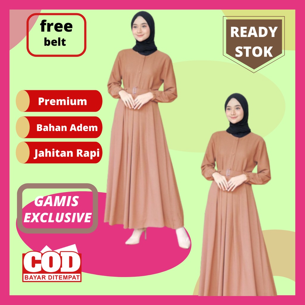 Baju Gamis Abaya Turkey Turki Polos Terbaru Dress Arab Bordir Pesta Hitam Non Putih Mewah Dan Elegan