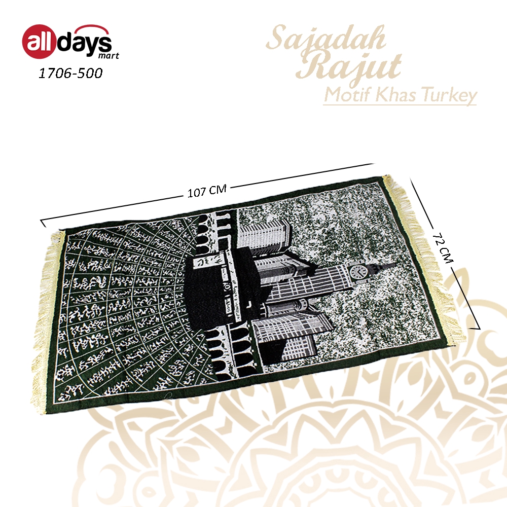 Alldaysmart Sajadah Rajut Khas Motif Turkey [107x72 CM] Random Colour