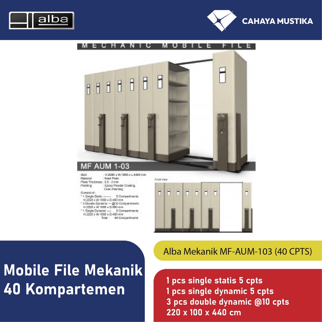 Jual Mobile File Alba Mekanik MF-AUM-103 (40 CPTS) di Malang