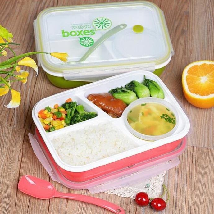 Terlaris Tempat Makan Lunch Box Yooyee Kotak Makan Yooyee 4 Sekat Kotak Bento