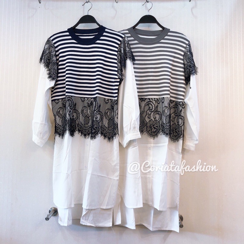 DRESS KOMBINASI RAJUT IMPORT BANGKOK PREMIUM TUNIK KOMBINASI IMPORT BKK CHINA