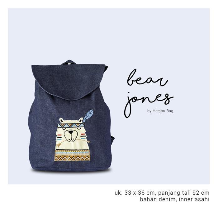 Backpack Serut Wanita Heejou Bear Jones - Heejou Official Shop