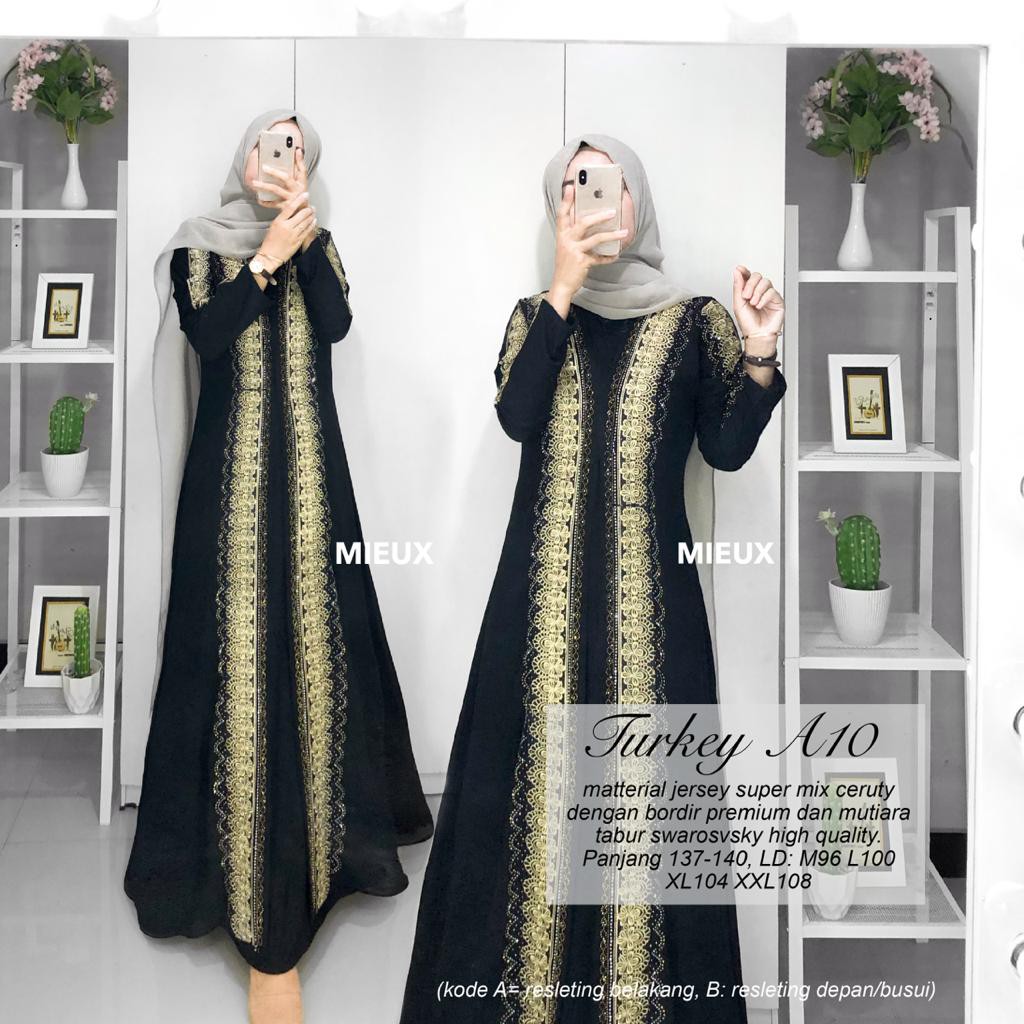 Abaya Turkey Hitam ORI MIEUX / GAMIS Abaya Jumbo New/ Gamis Kekinian/ aBAYA Murah