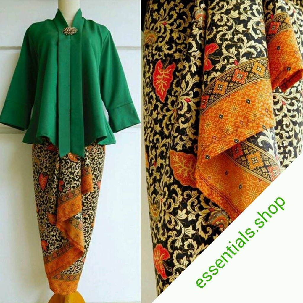 Setelan Kebaya Floy Kutubaru Luna Hijau Botol