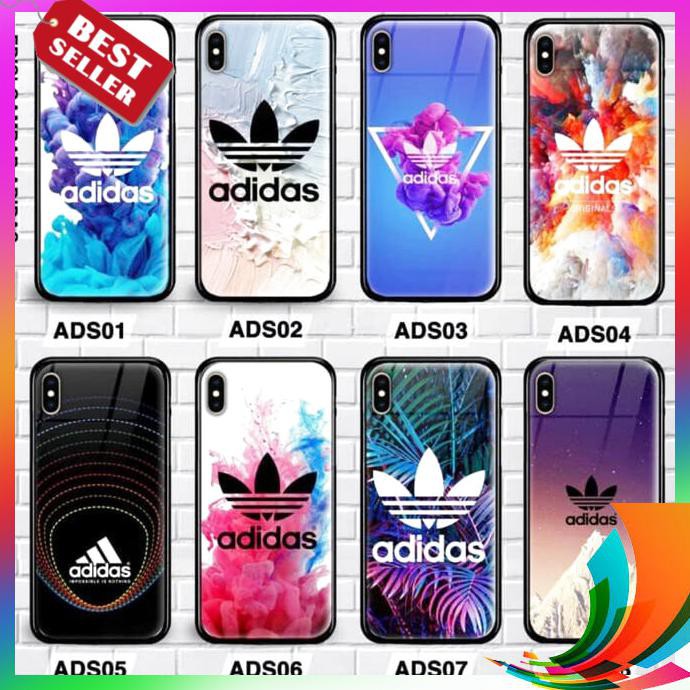 【TERBARU】 PREMIUM Case Hp Glass MOTIF ADIDAS 1 VIVO Y12